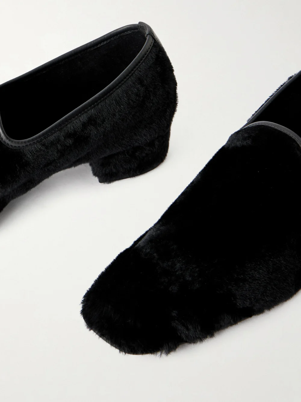 Close-up detail of the Herbert Levine Soft Touch 30 Shearling Loafers