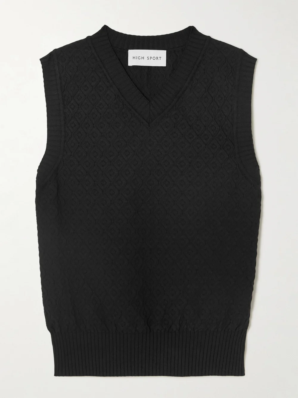 High Sport Anetta Jacquard-knit Stretch-cotton Top in black