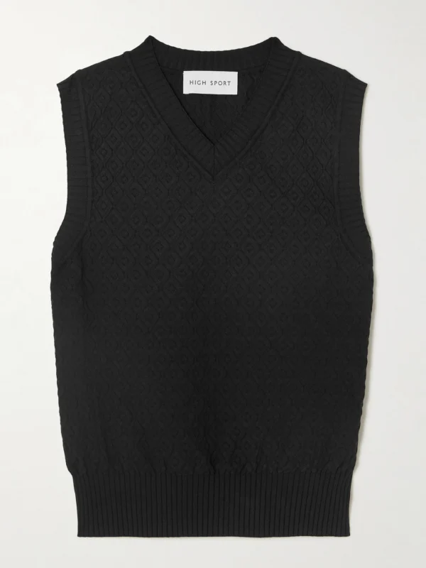 High Sport Anetta Jacquard-knit Stretch-cotton Top