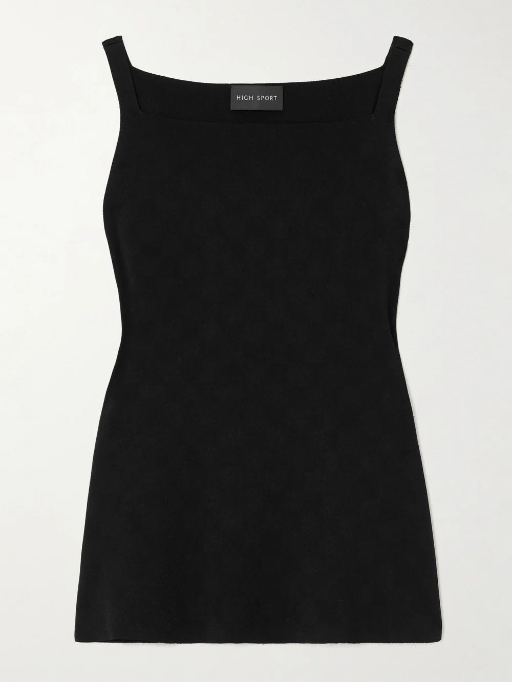 High Sport Asher Checked Jacquard-knit Top in black
