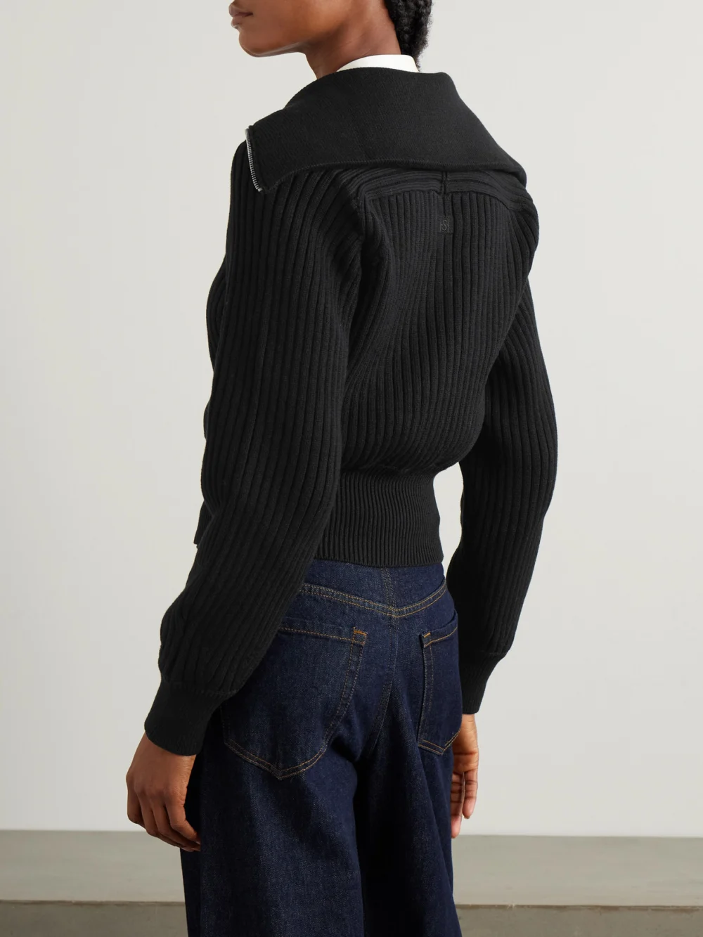 Back view of the High Sport Chester Ribbed Cotton-blend Half-zip Sweater
