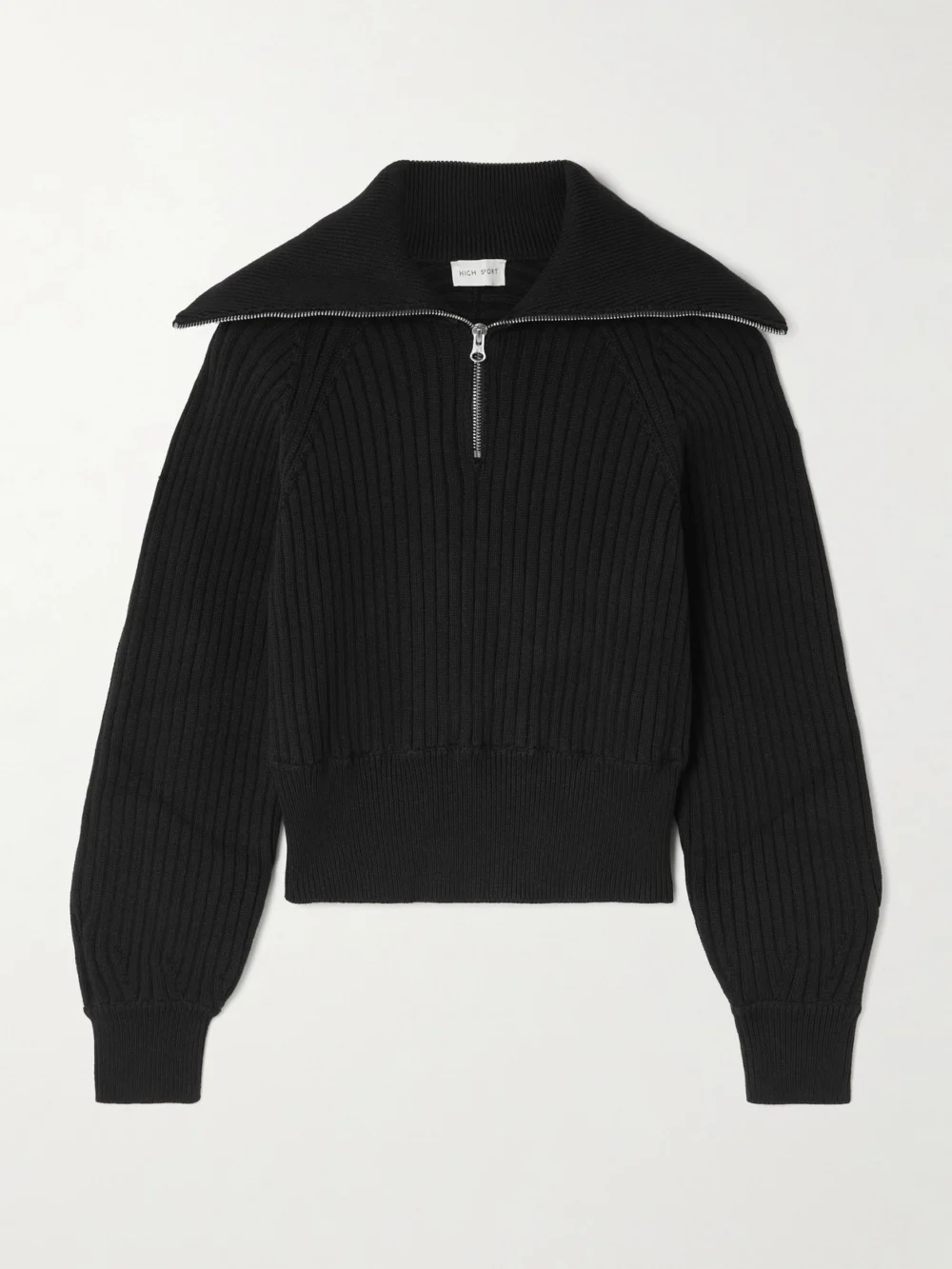 High Sport Chester Ribbed Cotton-blend Half-zip Sweater in black