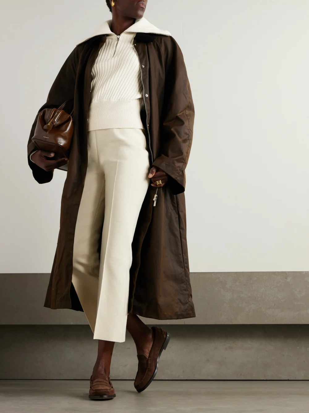 High Sport Chester Ribbed Cotton-blend Sweater, worn by a model
