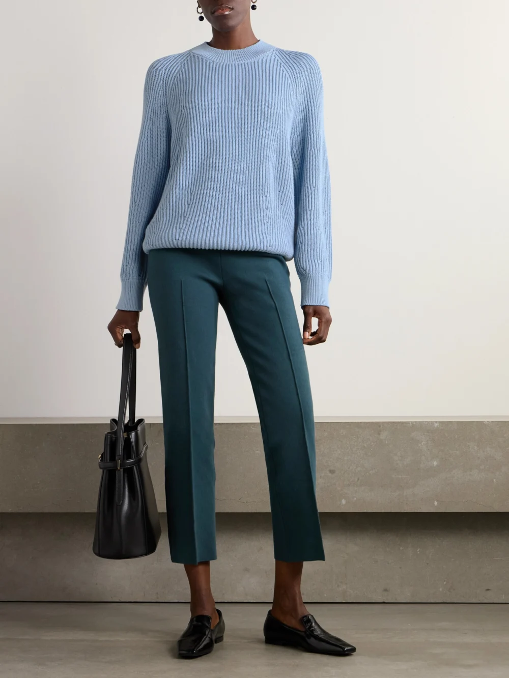High Sport Cropped Cotton-blend Slim-leg Pants, worn by a model