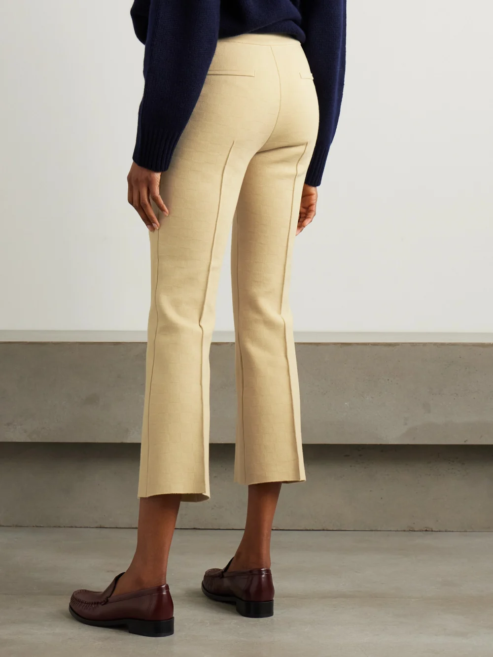 Back view of the High Sport Cropped Cotton-blend Slim-leg Pants