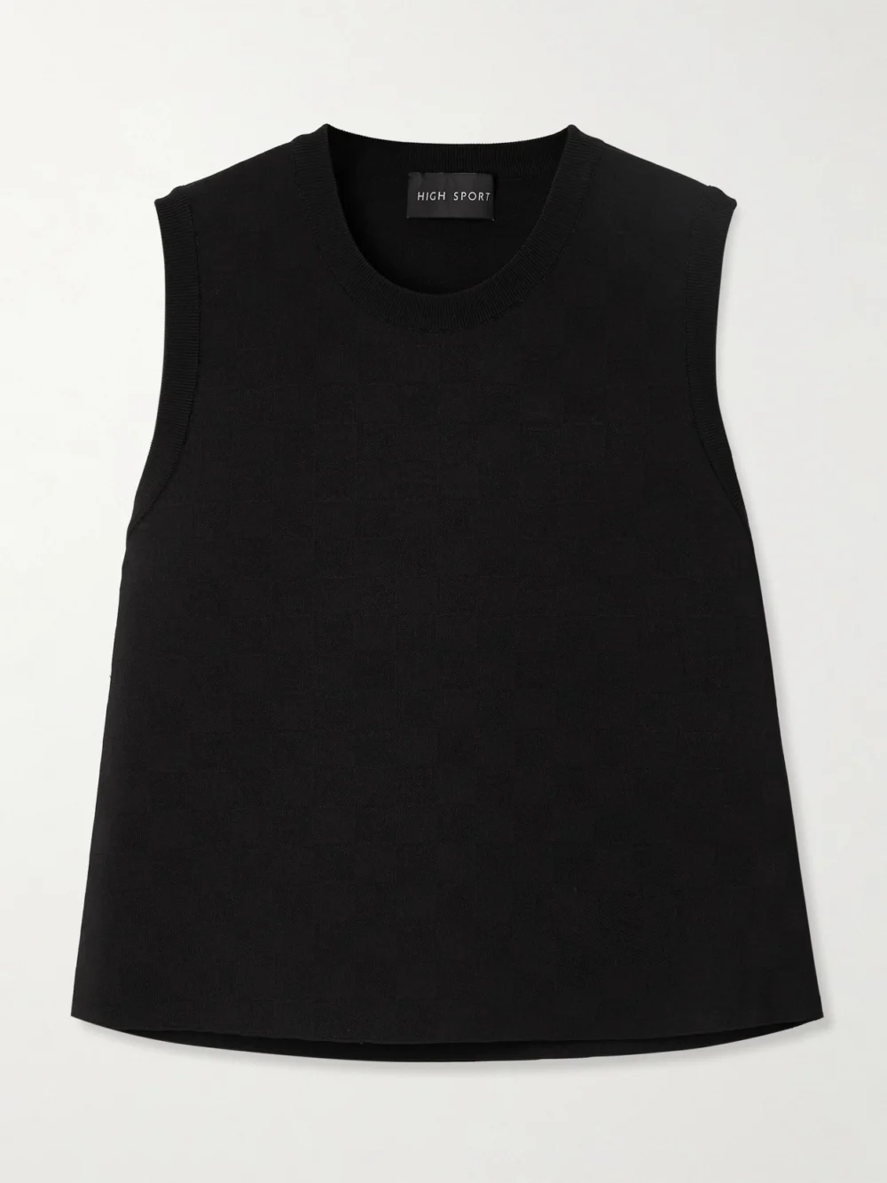 High Sport Jacquard Tank in black