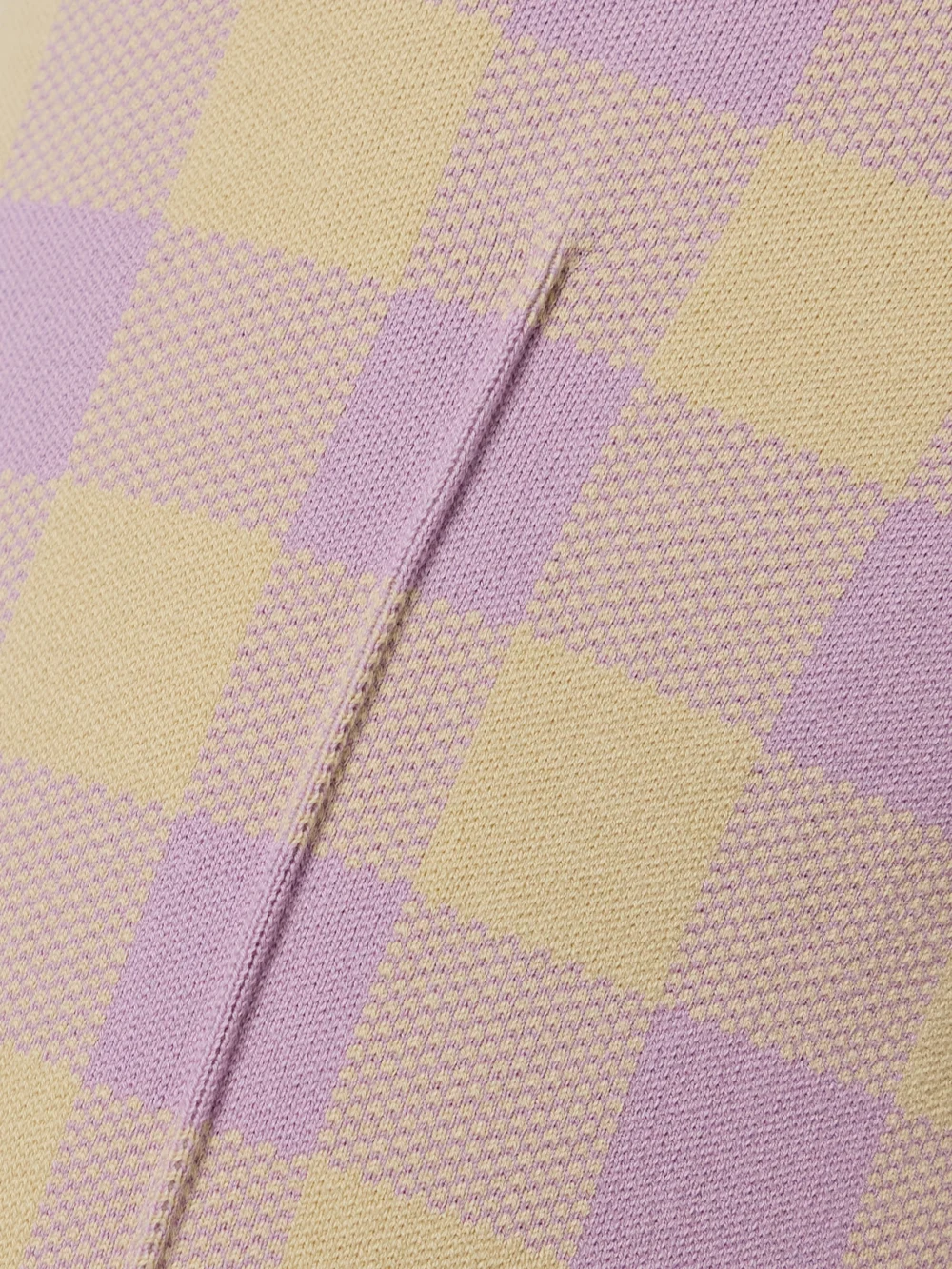 Close-up detail of the High Sport Kick Cropped Checked Stretch-cotton Flared Pants