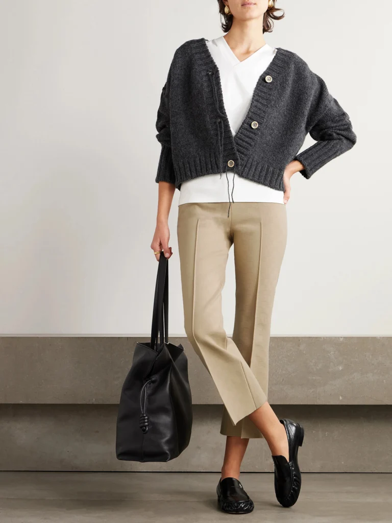 High Sport Kick Cropped Stretch-cotton Flared Pants