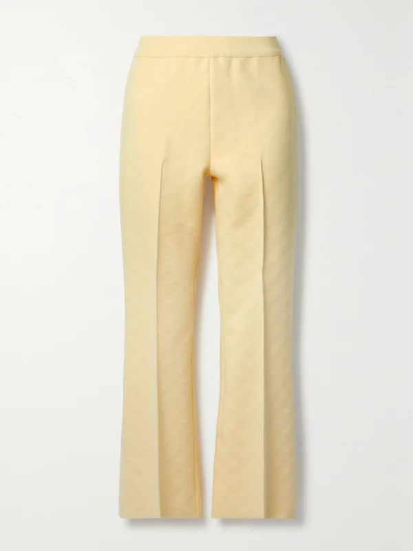 High Sport Kick Cropped Stretch-cotton Flared Pants
