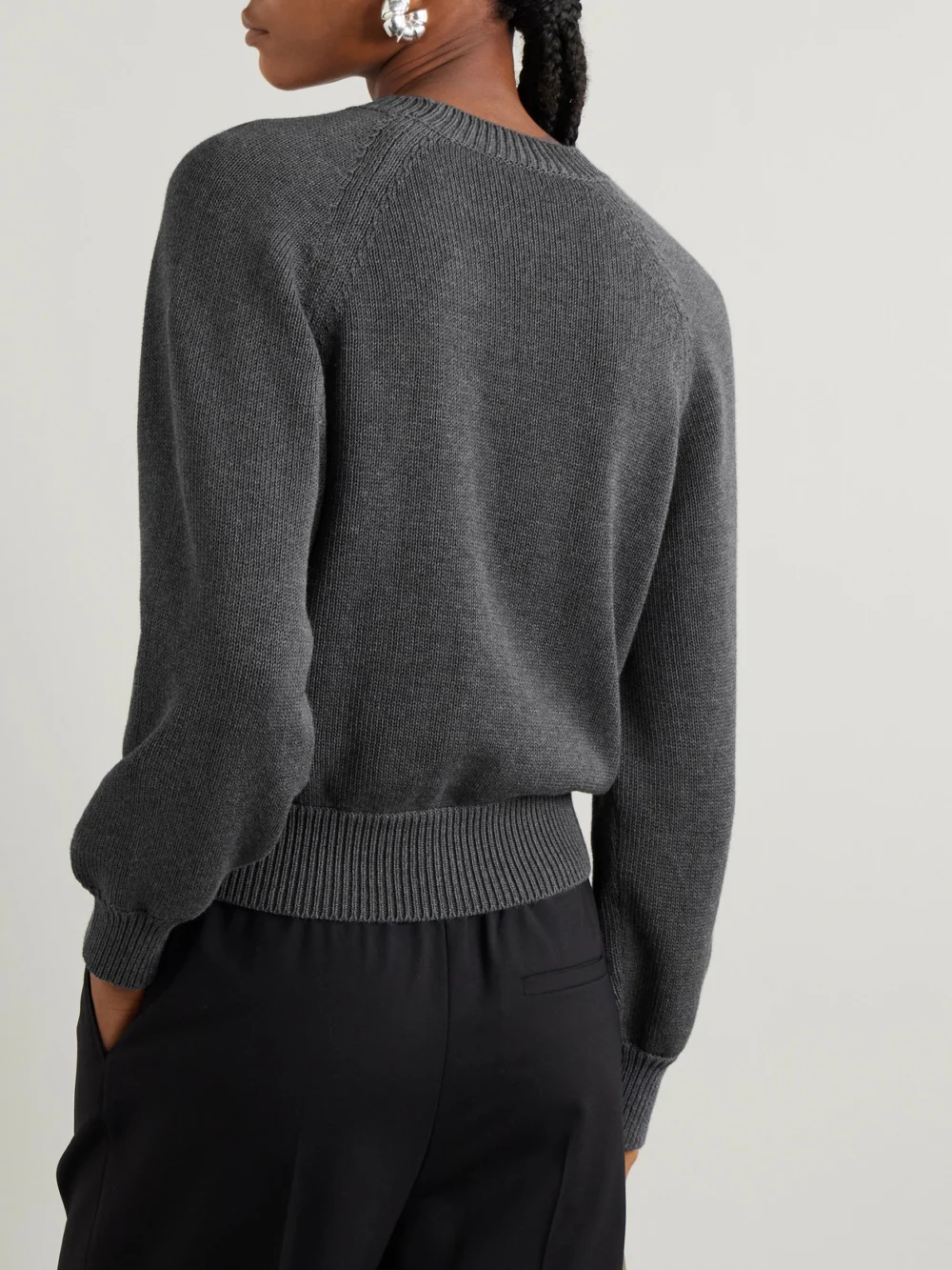 Back view of the High Sport Lara Cotton Sweater