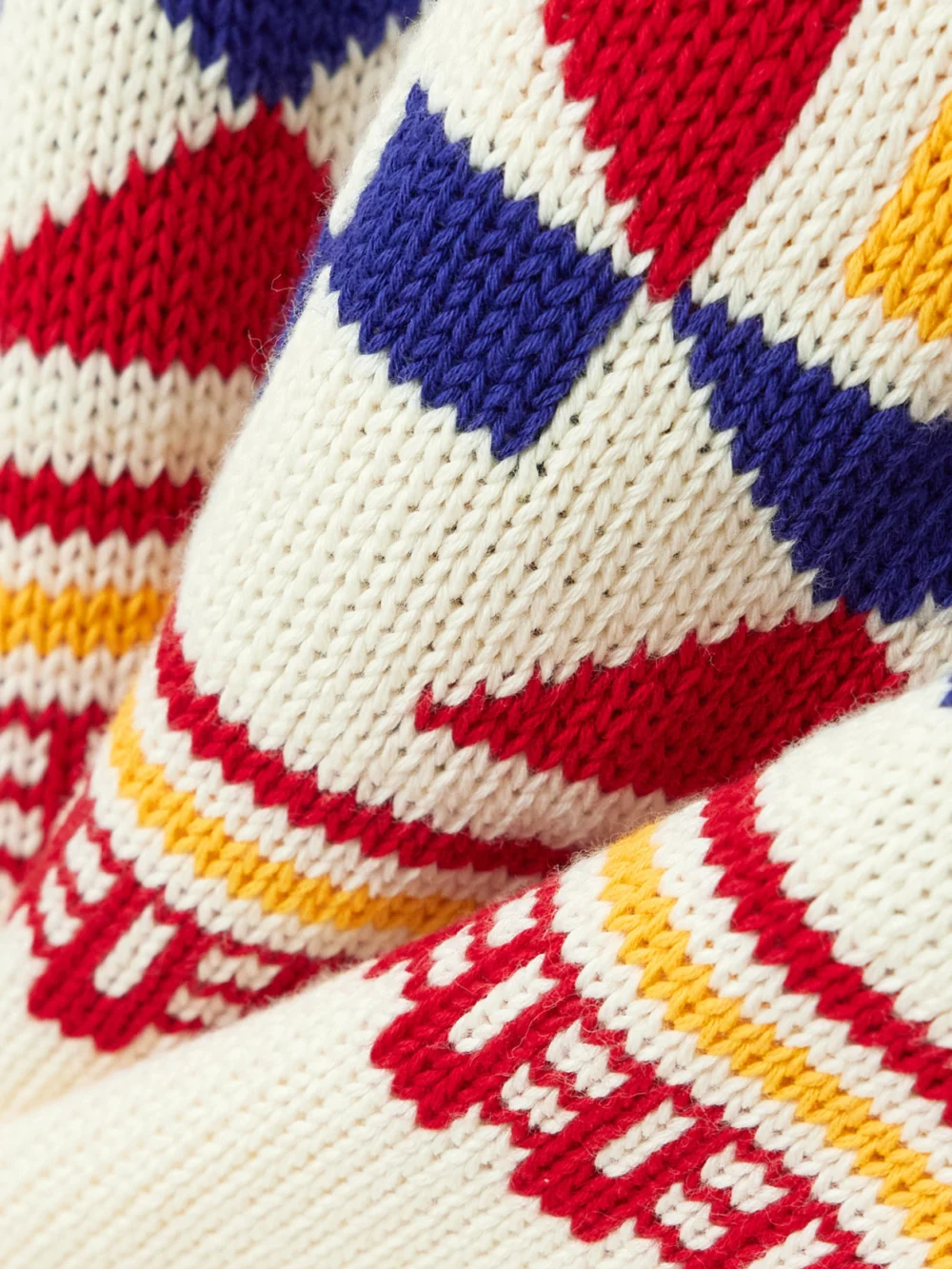 Close-up detail of the High Sport Lara Intarsia-knit Cotton-blend Sweater