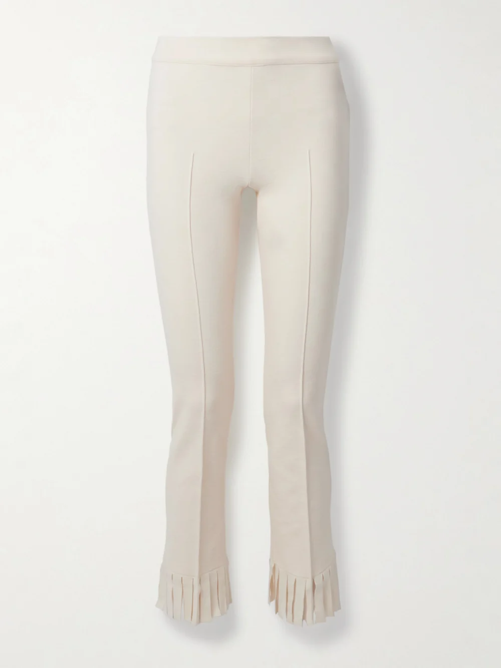 High Sport Louis Fringed Cotton-blend Jacquard Straight-leg Pants in ivory