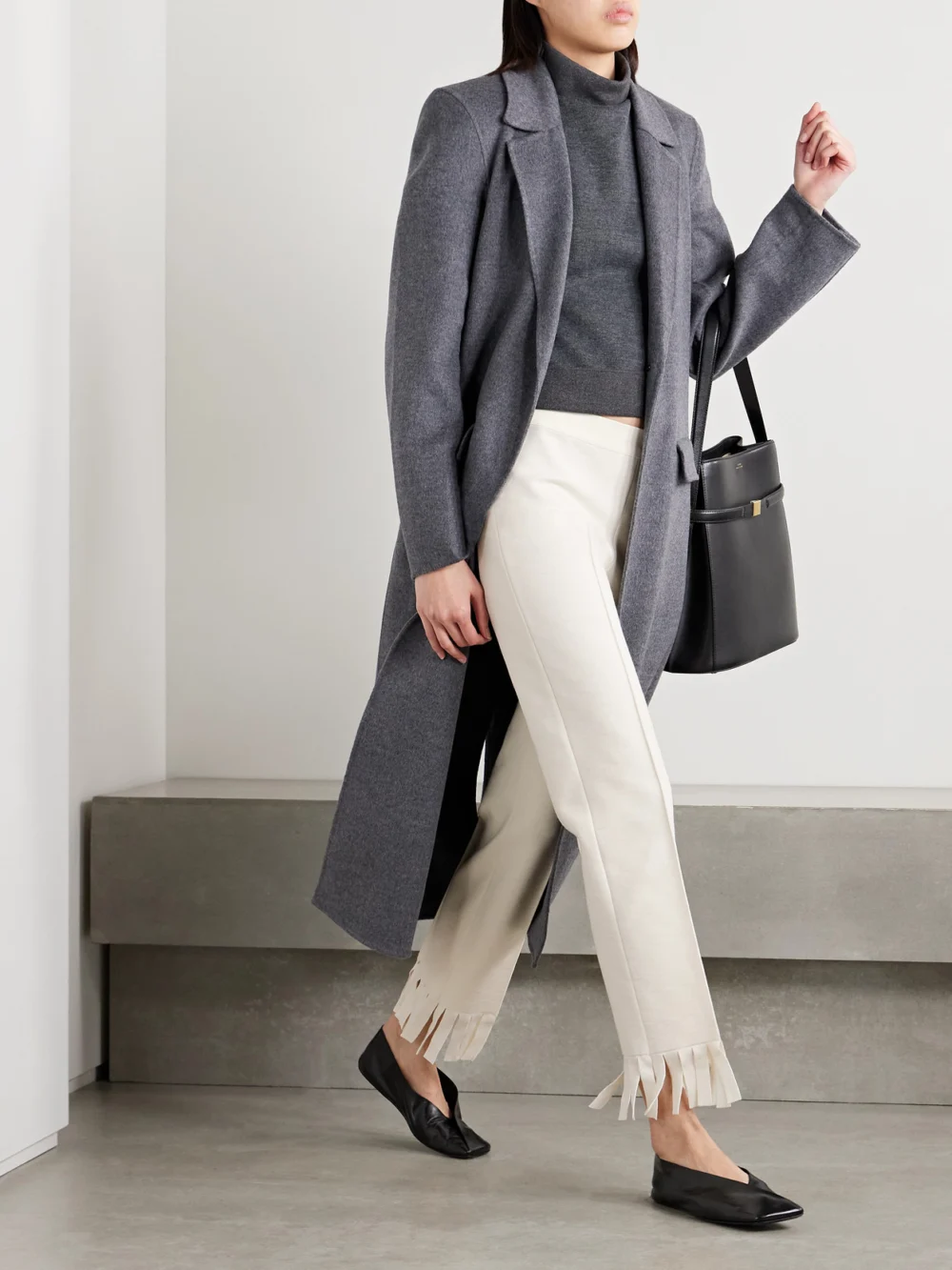 High Sport Louis Fringed Cotton-blend Jacquard Straight-leg Pants, worn by a model