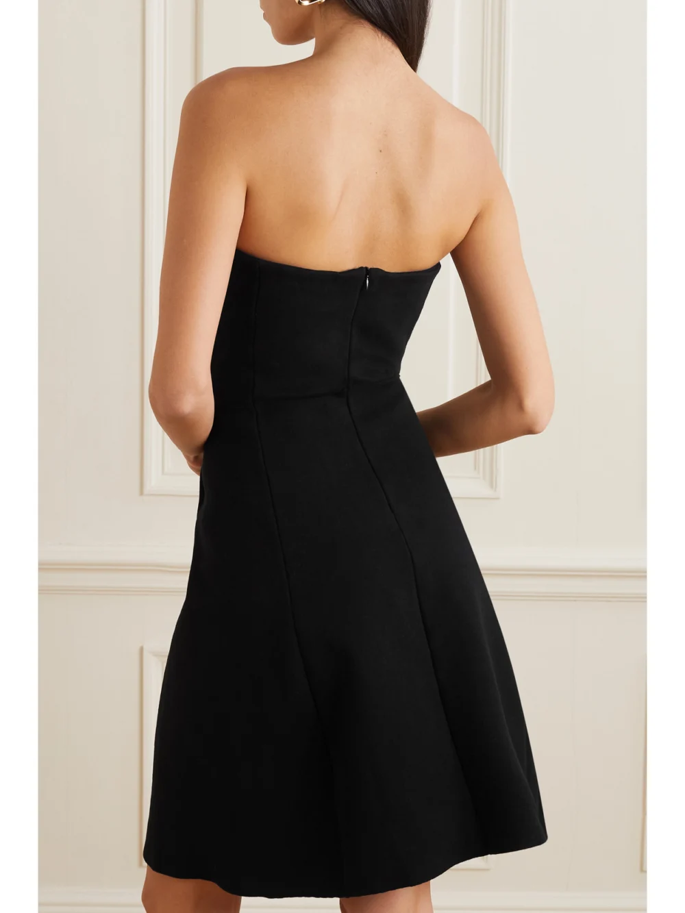 Back view of the High Sport Nance Strapless Stretch-cotton Mini Dress