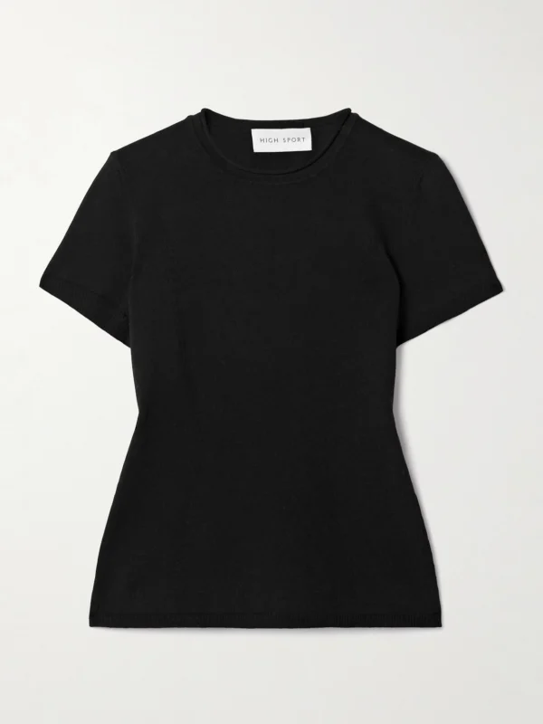 High Sport Nat Cotton-blend Jacquard-knit Top