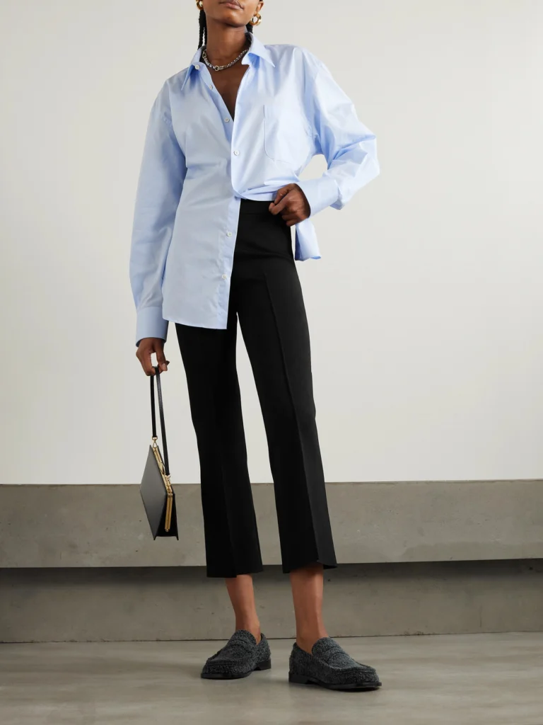 High Sport Nsfw Crop Kick Checked Stretch-knit Flared Pants