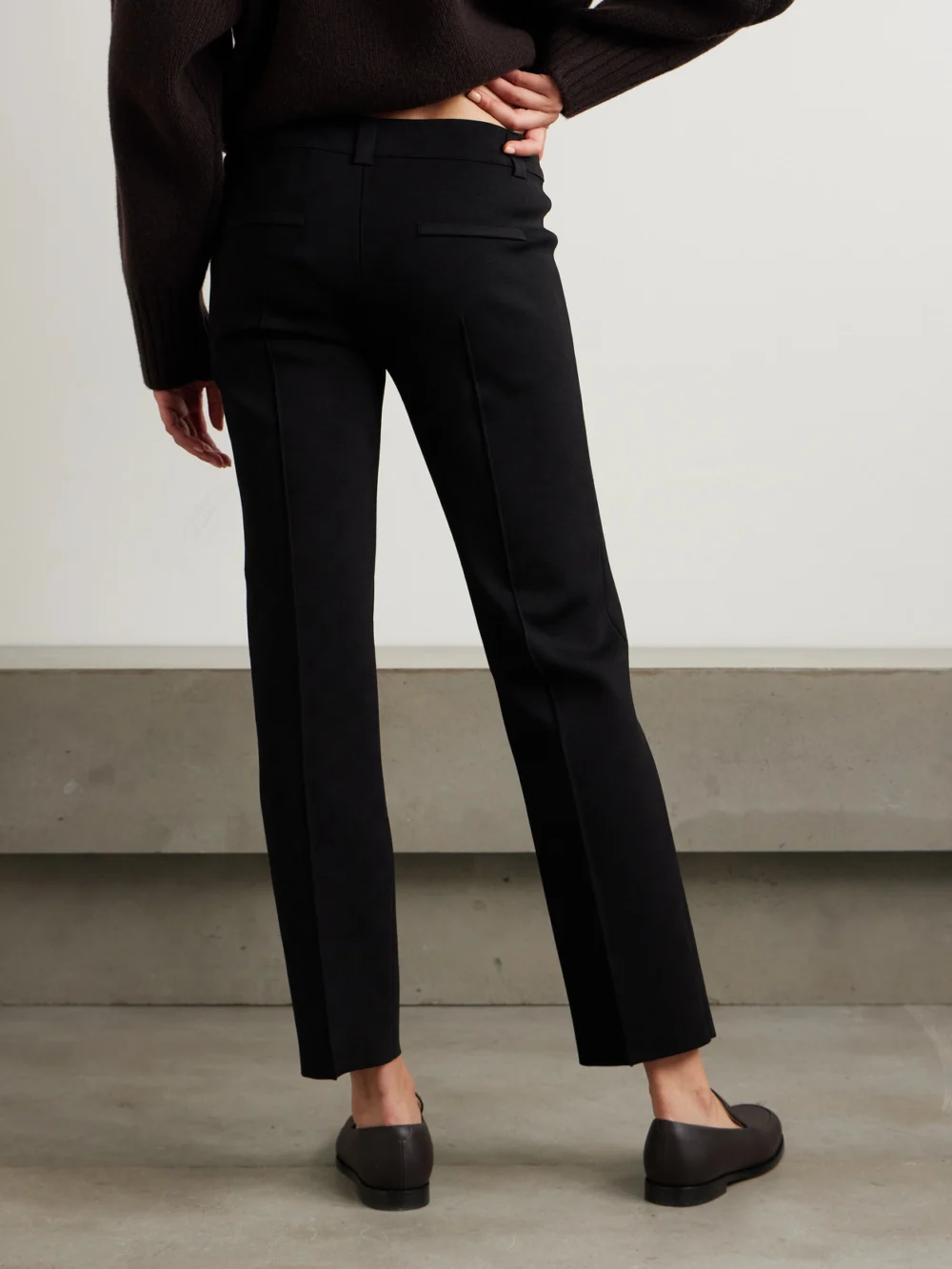 Back view of the High Sport Nsfw Jules Checked Jacquard-knit Slim-leg Pants