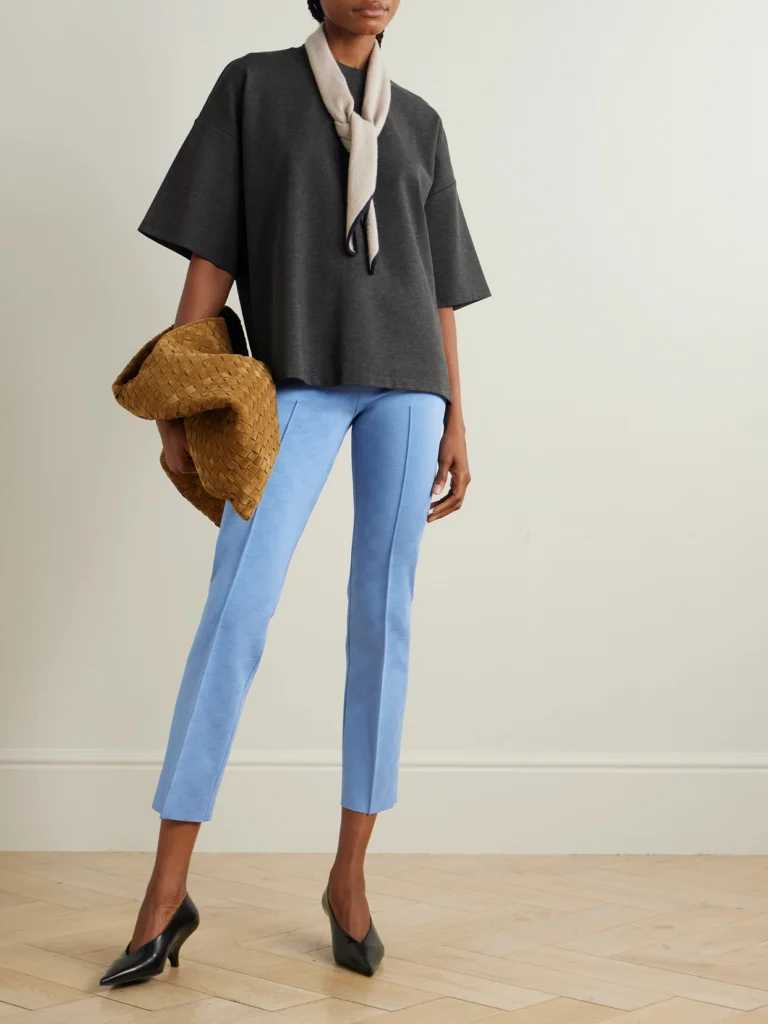High Sport Nsfw Jules Checked Jacquard-knit Slim-leg Pants