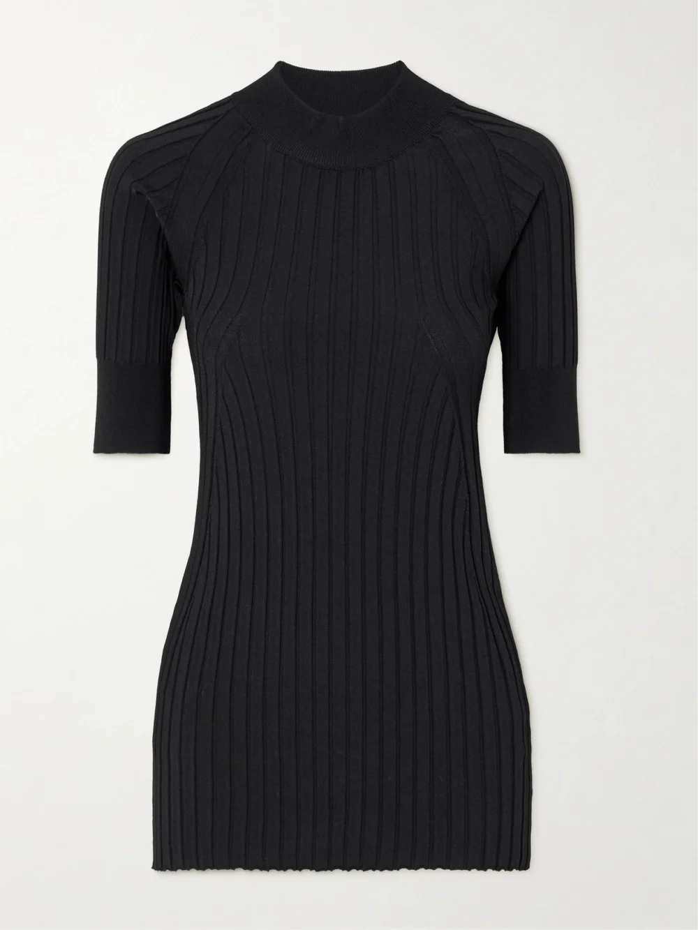 High Sport Pj Ribbed-knit Top in black