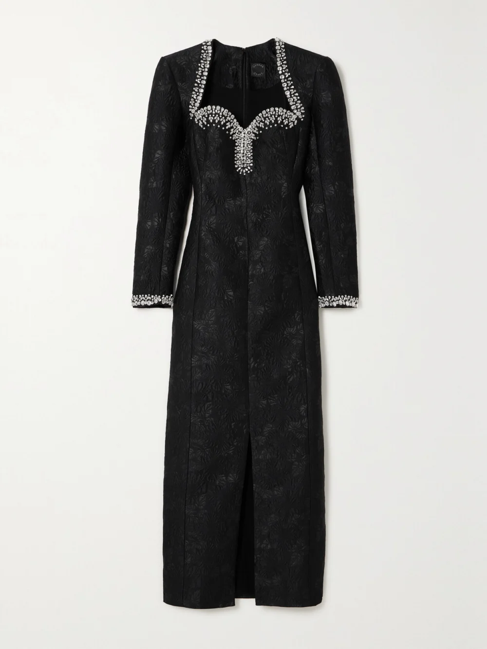 Huishan Zhang Eleanor Crystal-embellished Cloqué Midi Dress in black