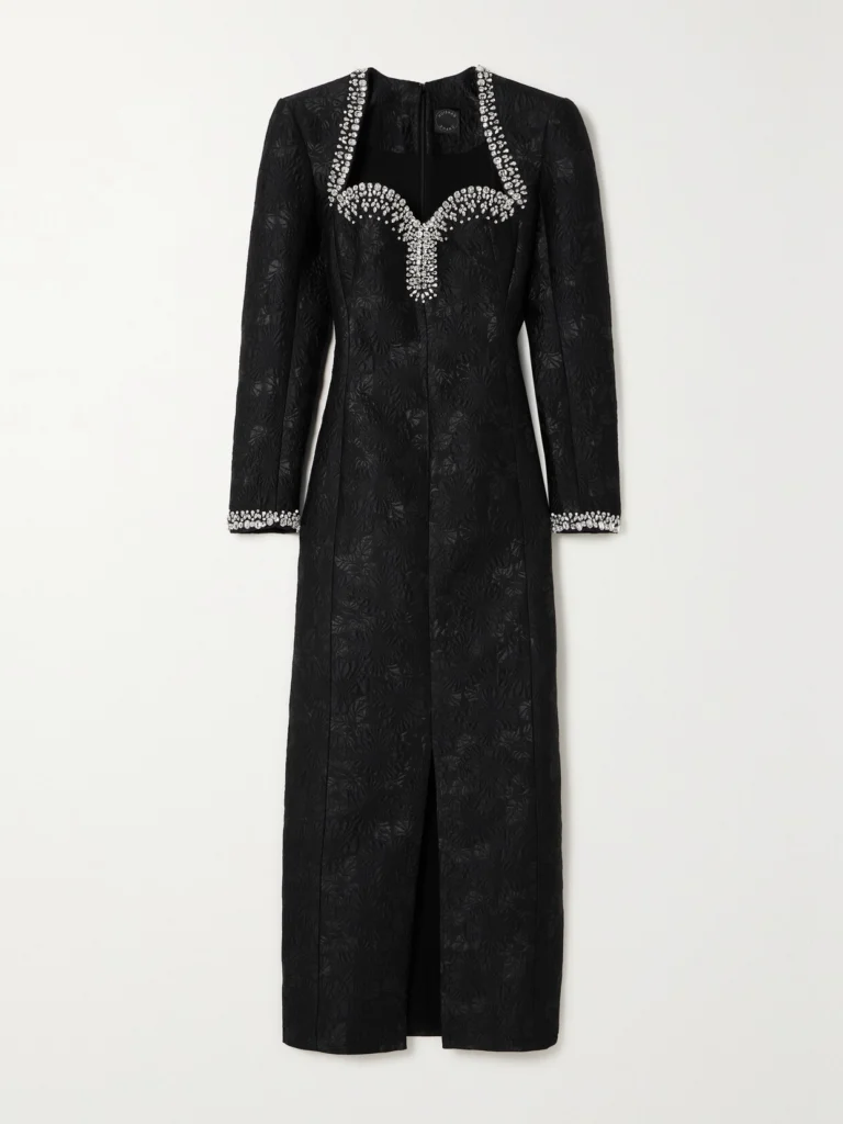 Huishan Zhang Eleanor Crystal-embellished Cloqué Midi Dress