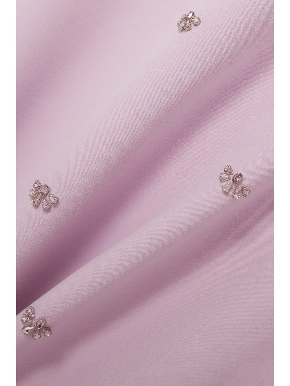 Close-up detail of the Huishan Zhang Joelle Crystal-embellished Recycled-crepe Maxi Dress