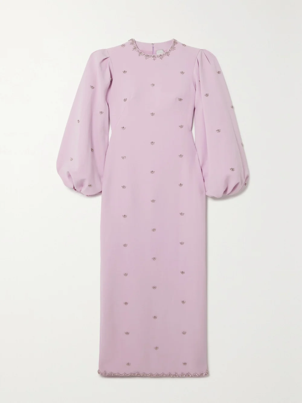 Huishan Zhang Joelle Crystal-embellished Recycled-crepe Maxi Dress in pink