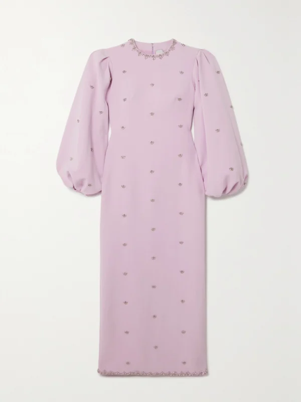 Huishan Zhang Joelle Crystal-embellished Recycled-crepe Maxi Dress