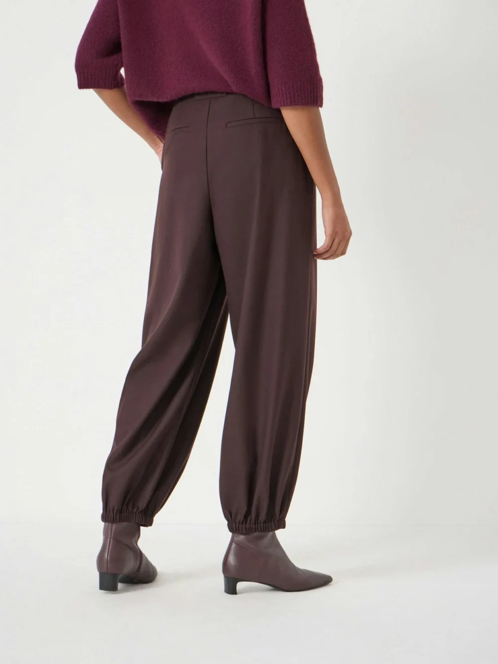hush Adena Bubble Hem Wool Blend Trousers, view 2