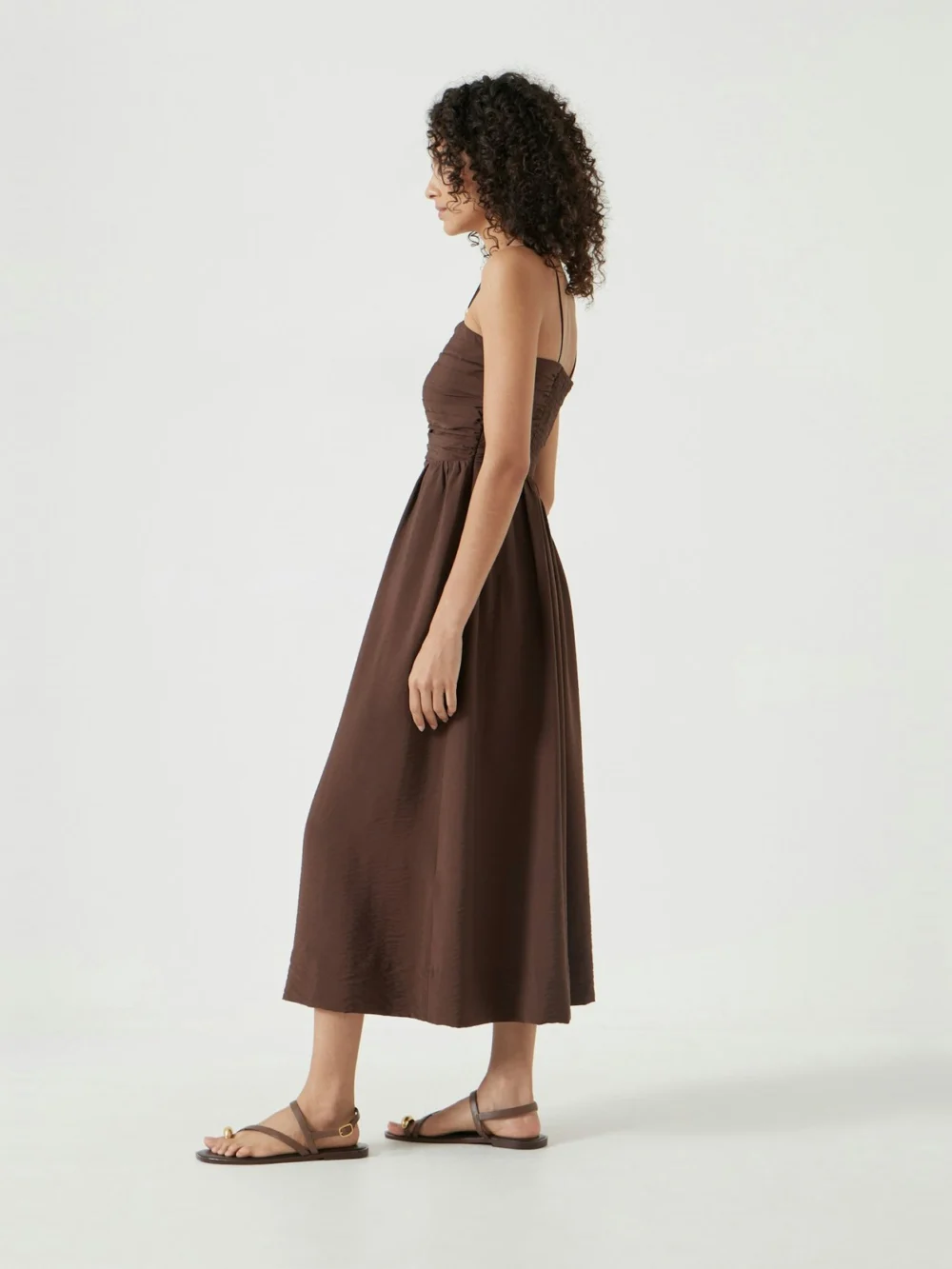 hush Air Flow Strappy Gathered Midi Dress, view 2