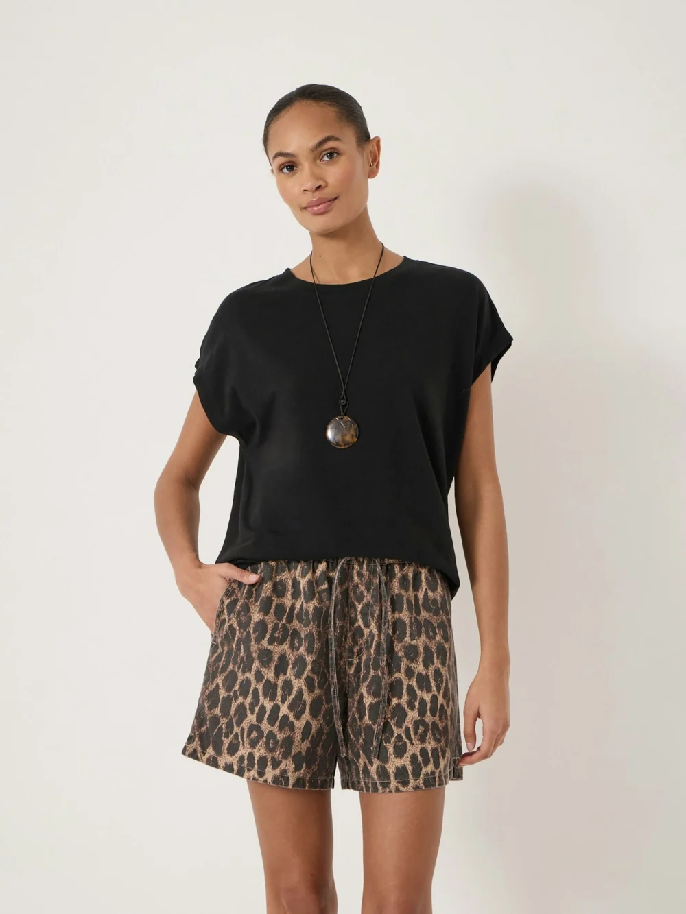 hush Aisling Cotton Slub T-Shirt in Black