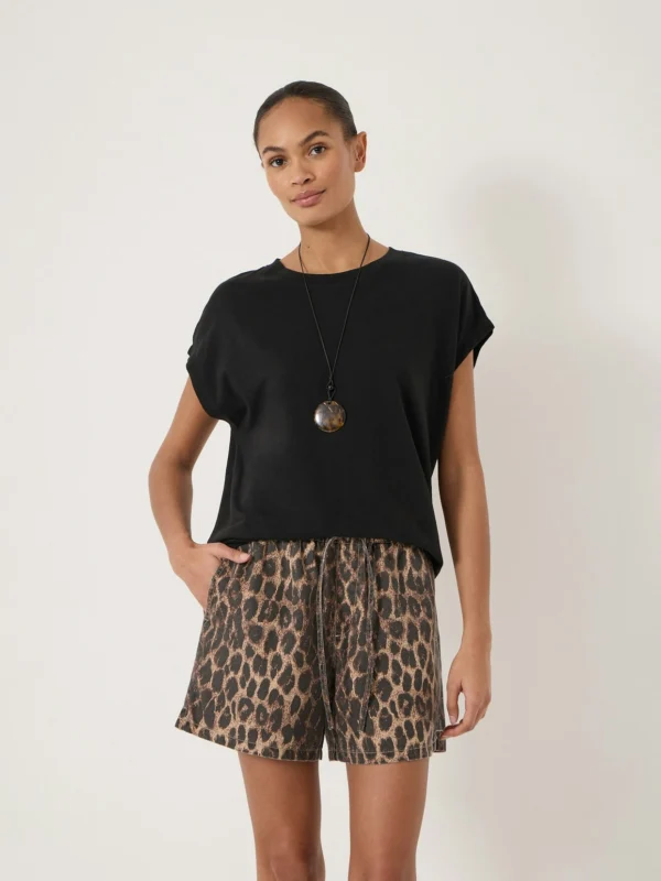 hush Aisling Cotton Slub T-Shirt in Black