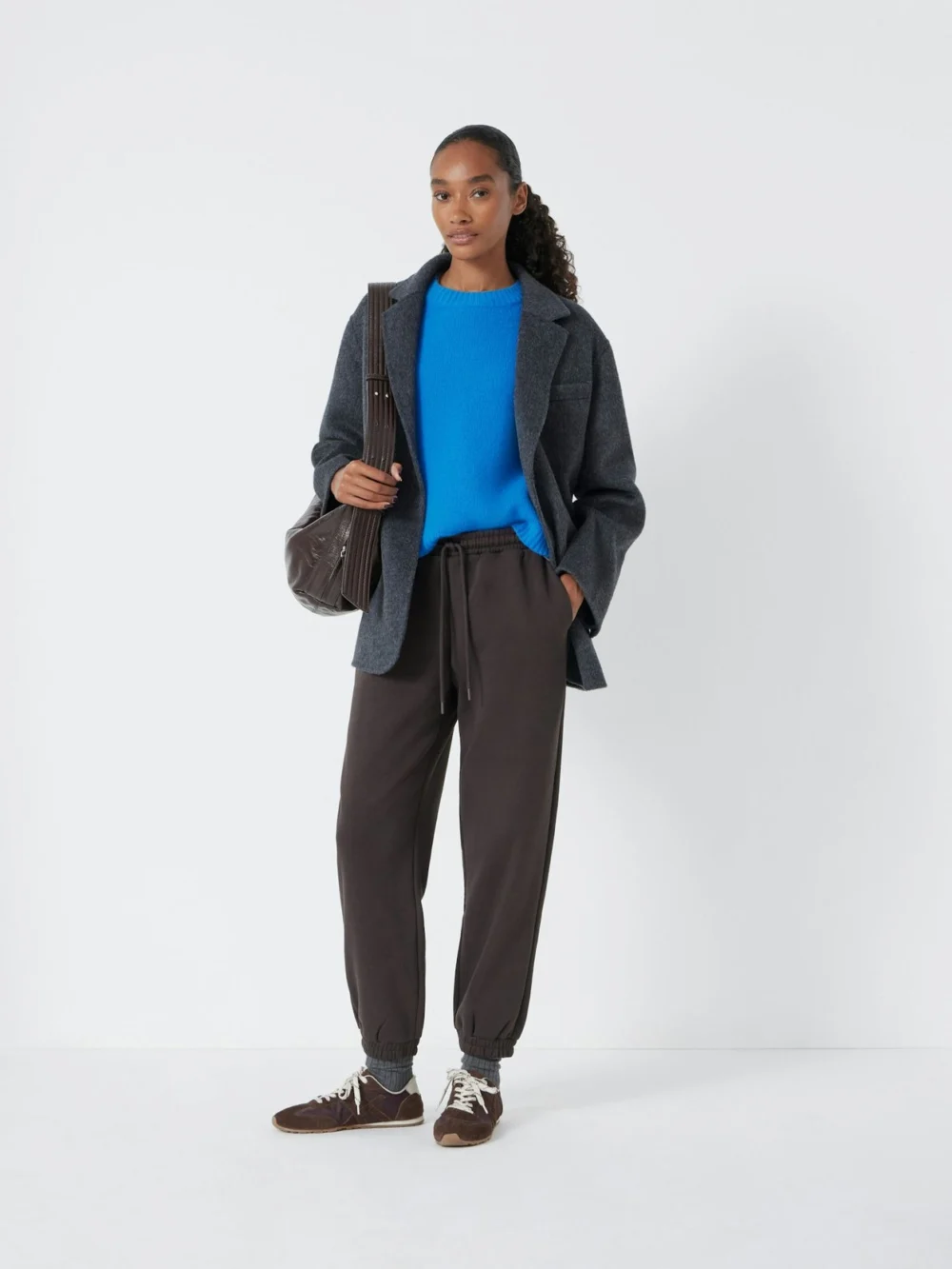 hush Alyna Pocket Detail Relaxed Joggers in Chocolate Brown