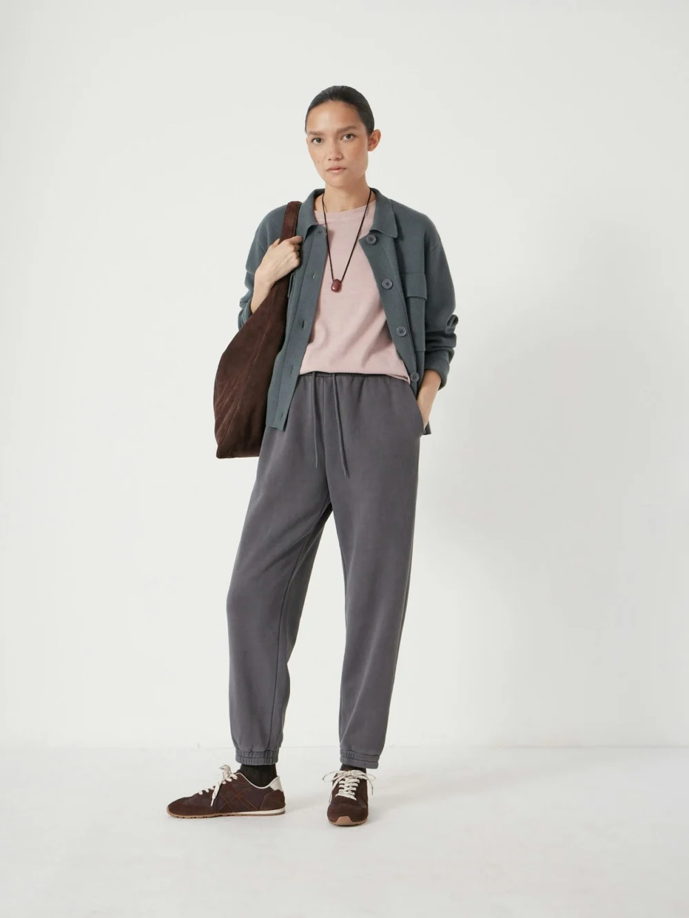 hush Alyna Pocket Detail Relaxed Joggers in Dark Grey