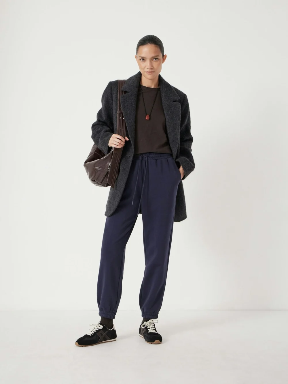 hush Alyna Pocket Detail Relaxed Joggers in Washed Navy