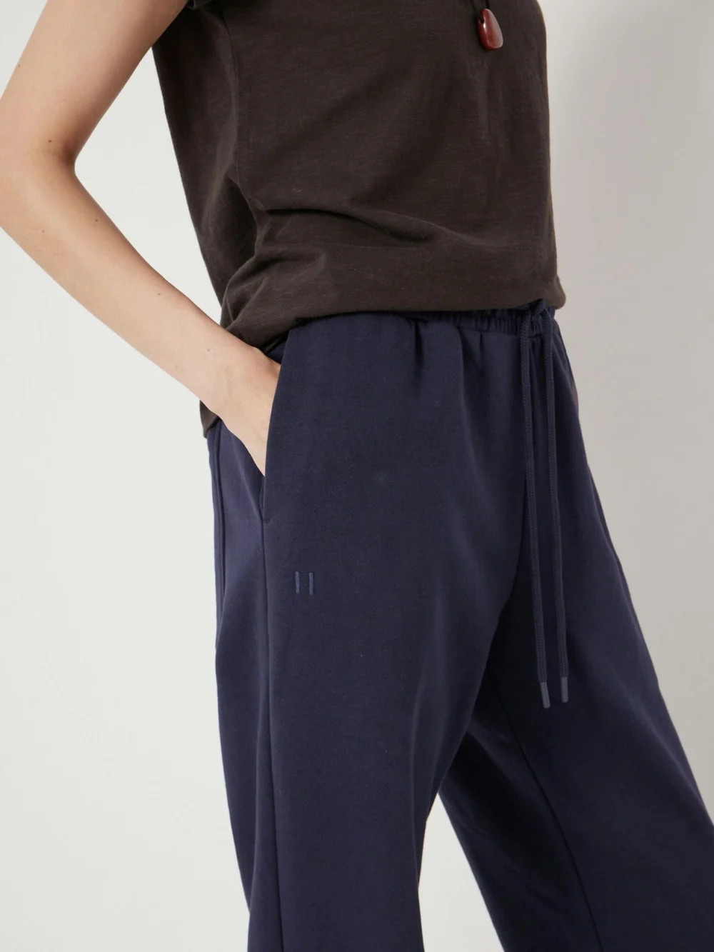 hush Alyna Pocket Detail Relaxed Joggers in Washed Navy, view 2