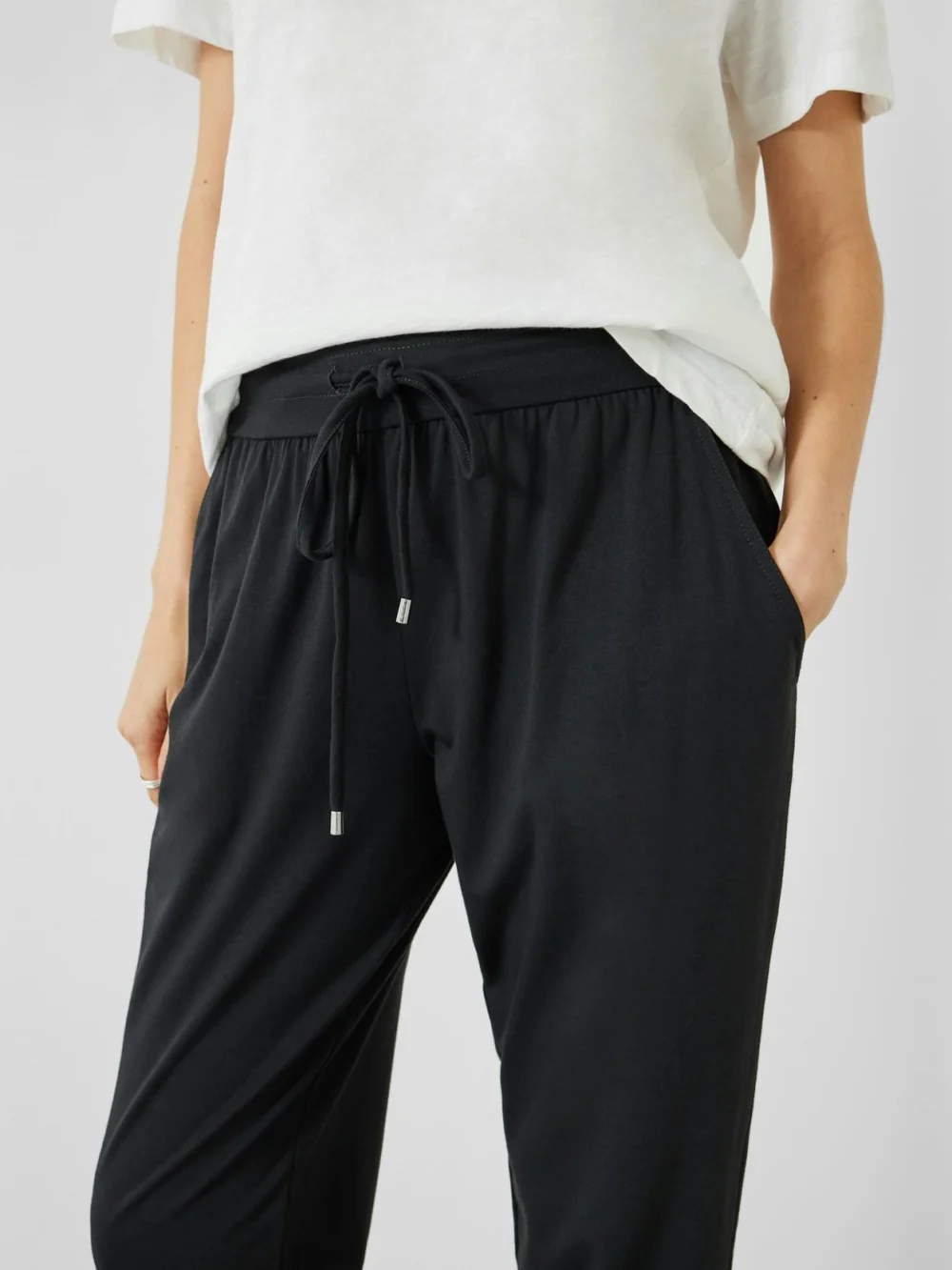 hush Amie Zip Cuffed Joggers in Black, view 2