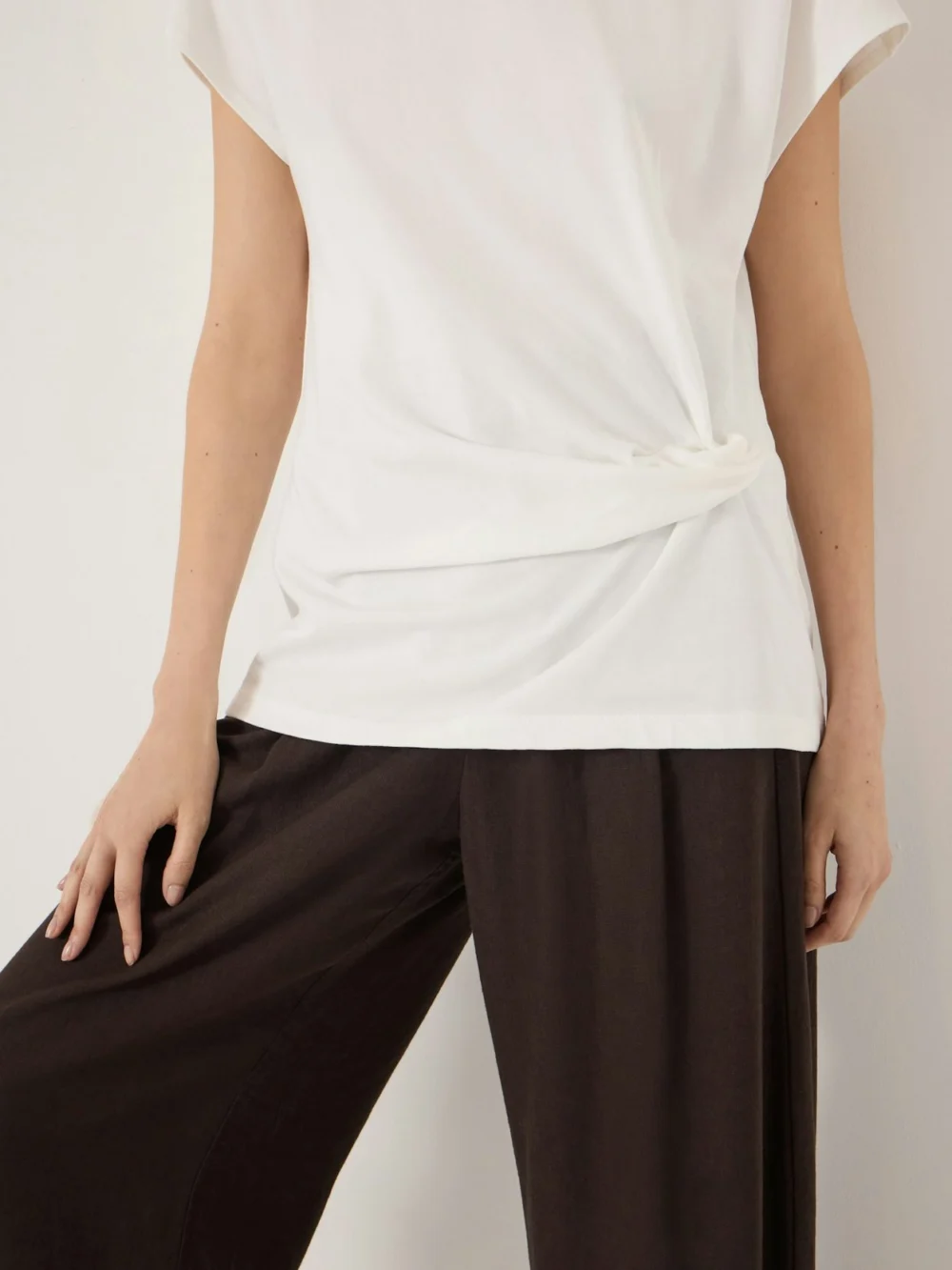 hush Amira Knot Detail Cotton T-Shirt, view 2