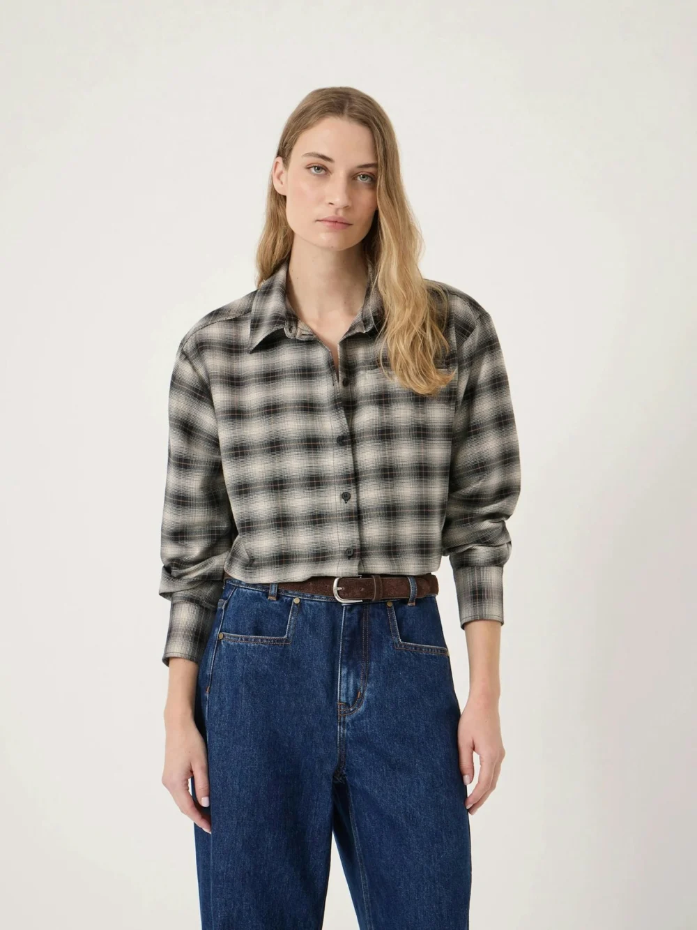 hush Amren Check Long Sleeve Shirt in check multi