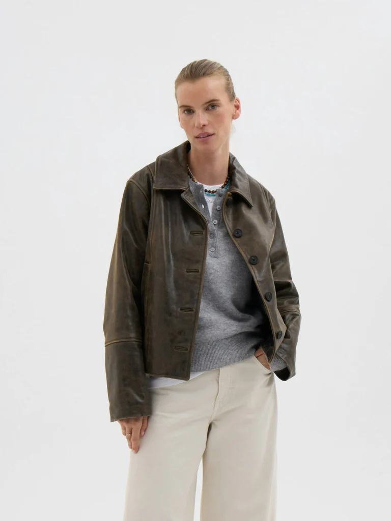 hush Ana Distressed Leather Jacket