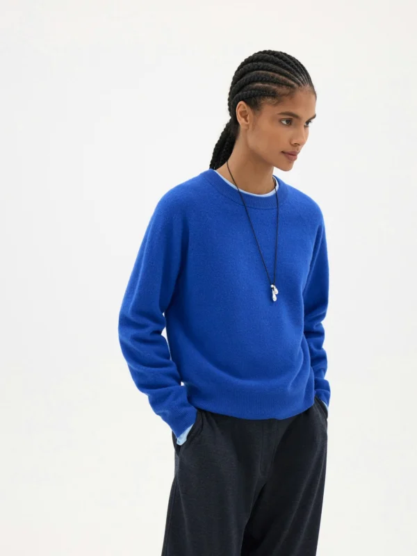 hush Anastasia Brushed Merino Wool Jumper in Bright Blue