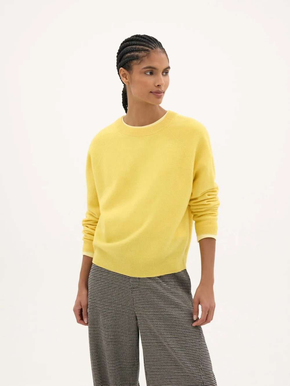 hush Anastasia Brushed Merino Wool Jumper in Soft Yellow
