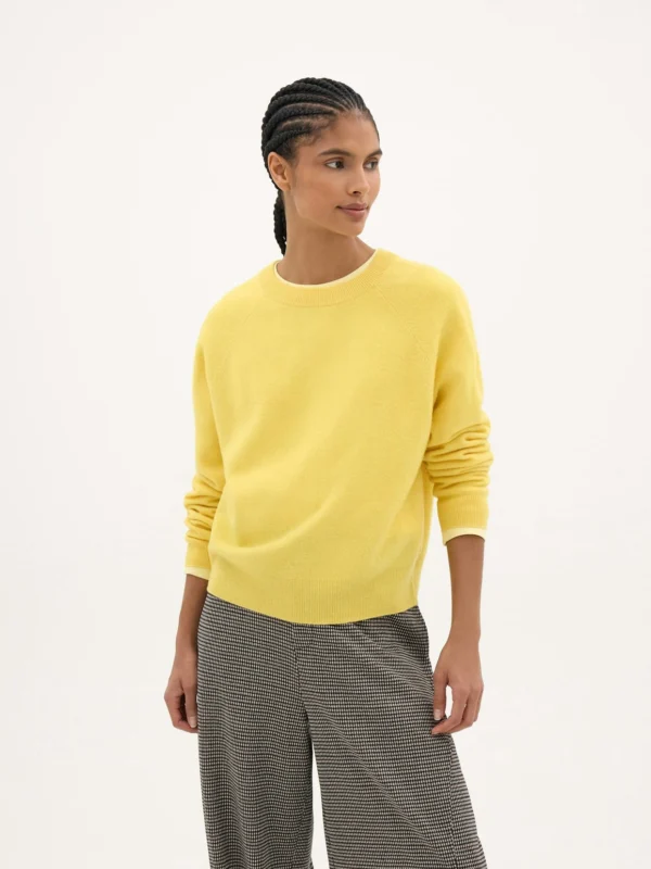 hush Anastasia Brushed Merino Wool Jumper in Soft Yellow
