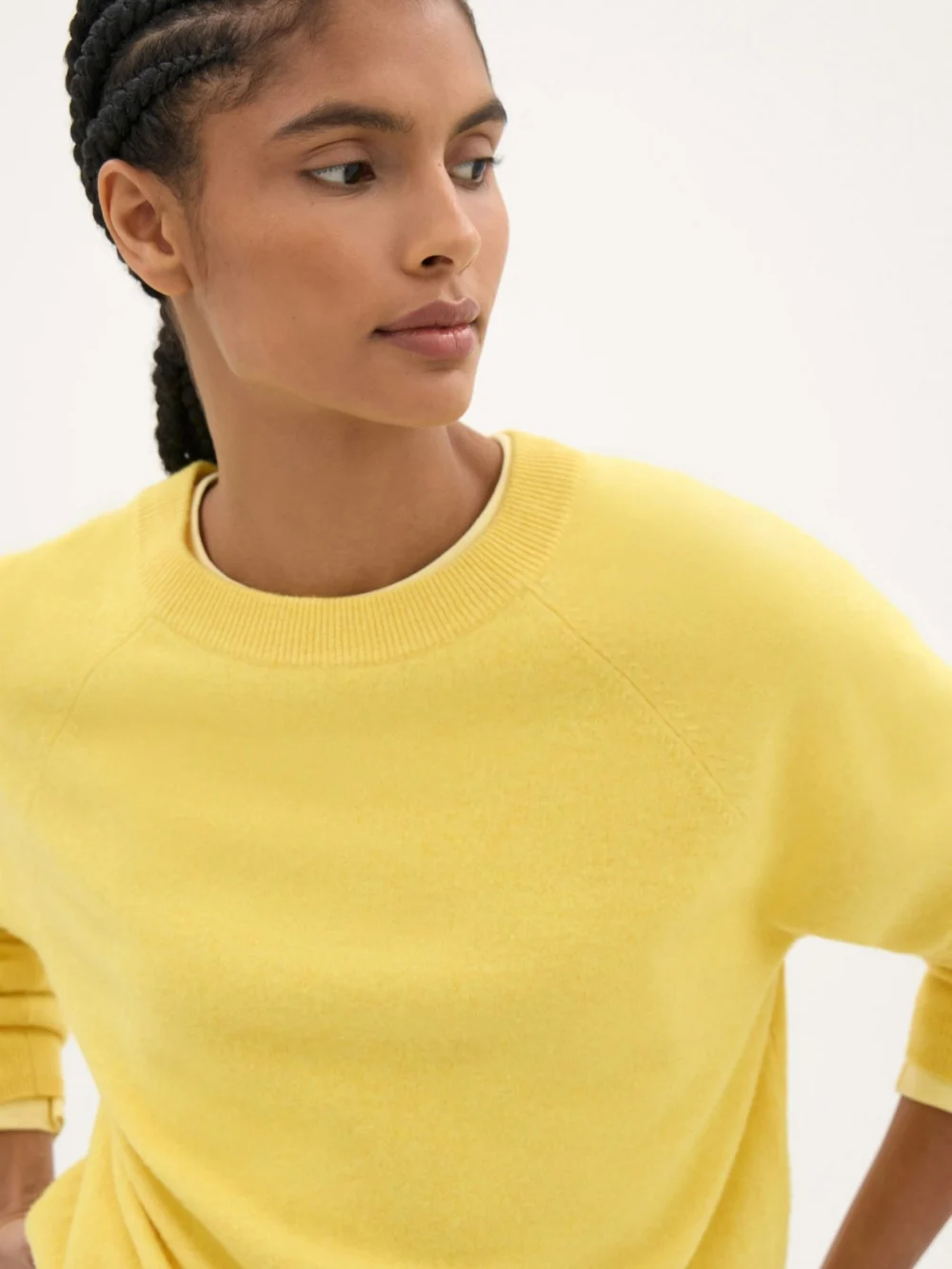 hush Anastasia Brushed Merino Wool Jumper in Soft Yellow, view 2