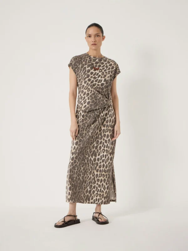 hush Athena Twist-Detail Jersey Midi Dress
