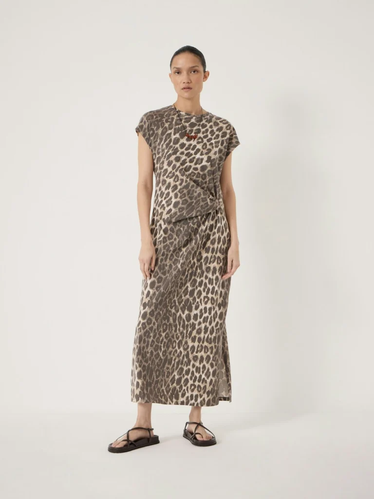 hush Athena Twist-Detail Jersey Midi Dress
