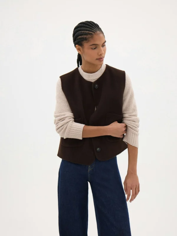hush Avelia Pure Wool Double Faced Gilet