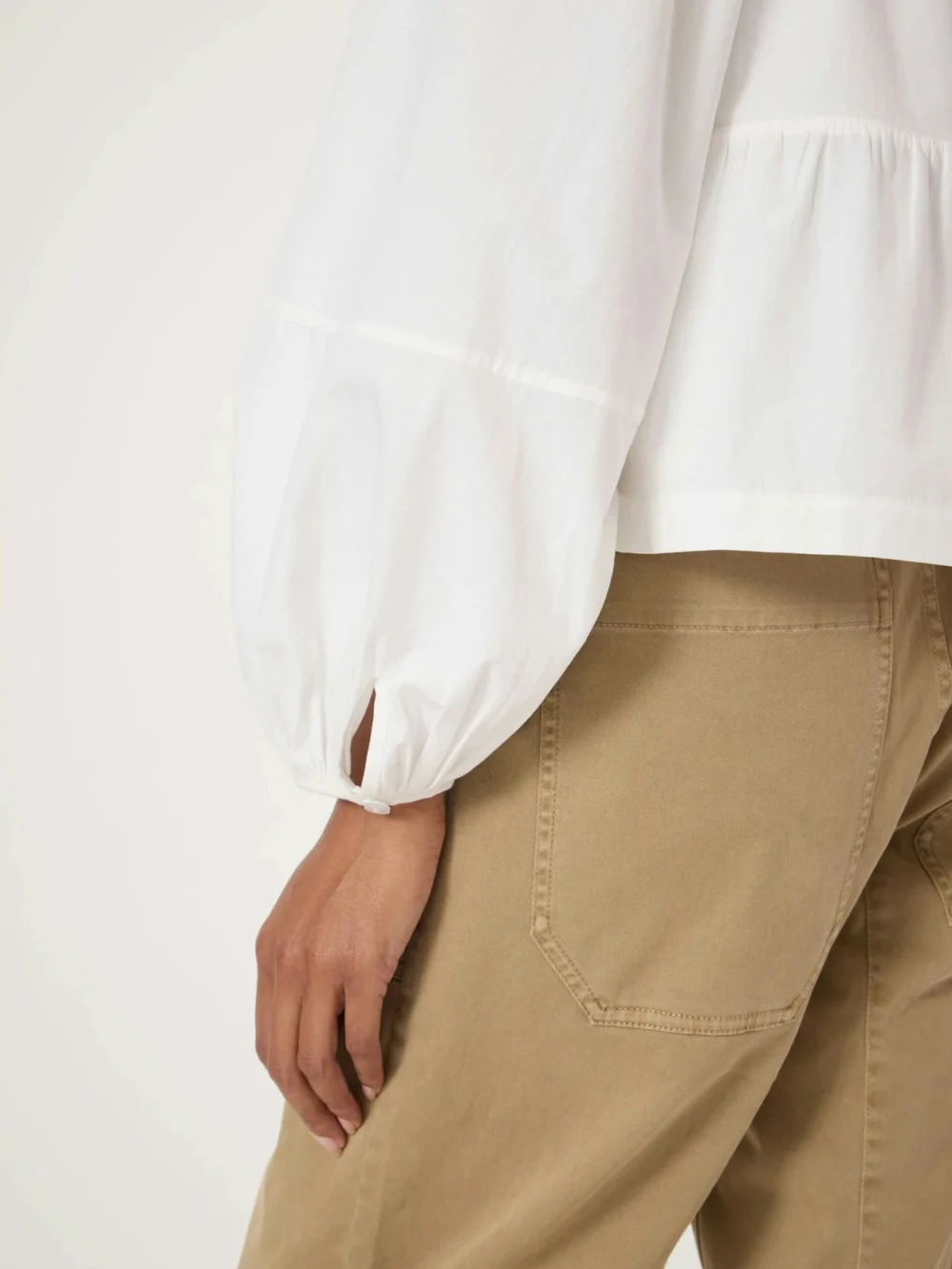 hush Beck Cotton Peplum Blouse in White, view 2