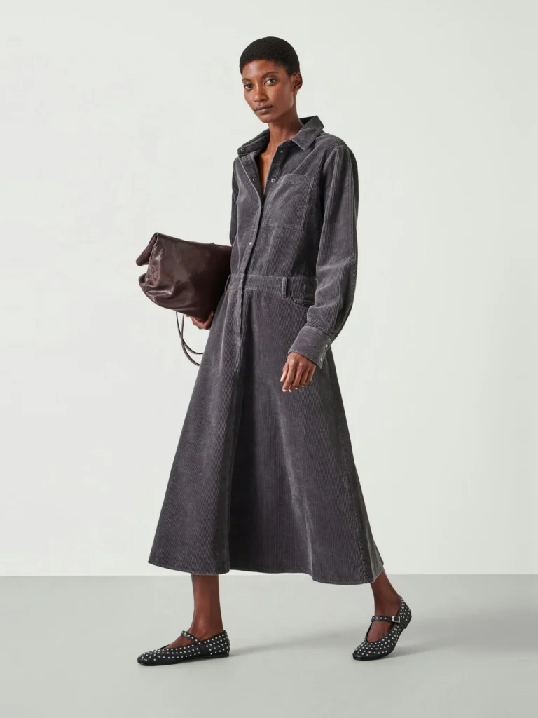 hush Bella Corduroy Long Sleeve Maxi Dress