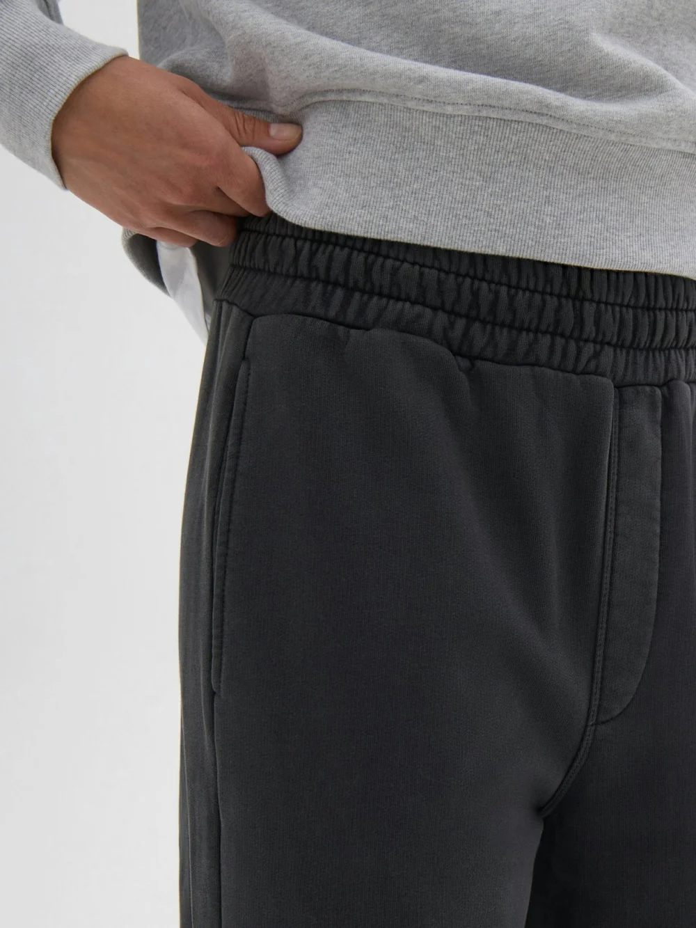 hush Bernie Washed Straight Leg Joggers in Slate, view 2